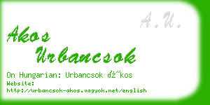 akos urbancsok business card